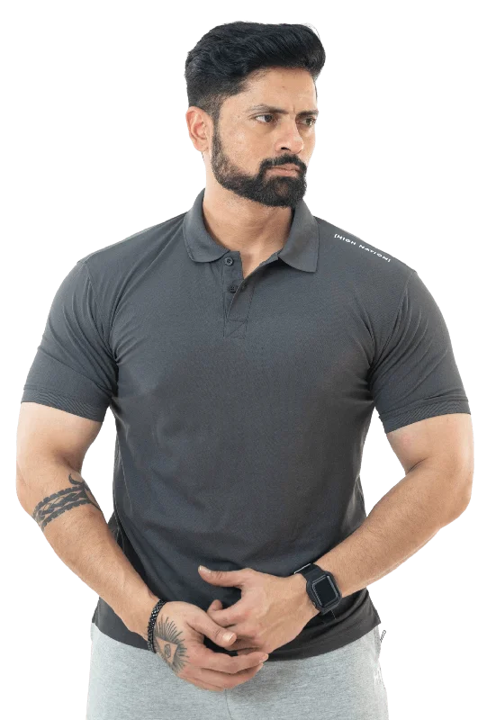 Charcoal Grey Mars Polo T-shirt