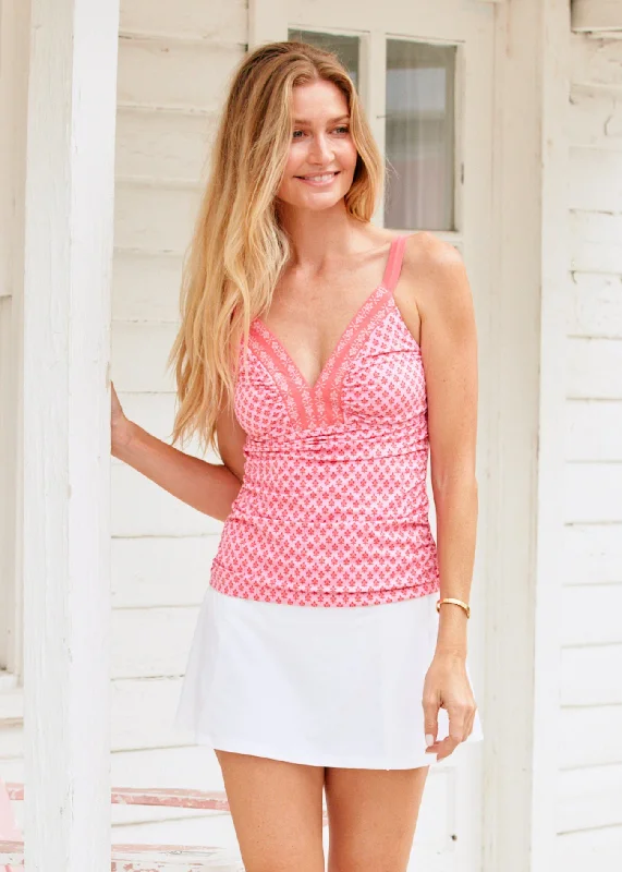 Boca Raton Embroidered Tankini Top