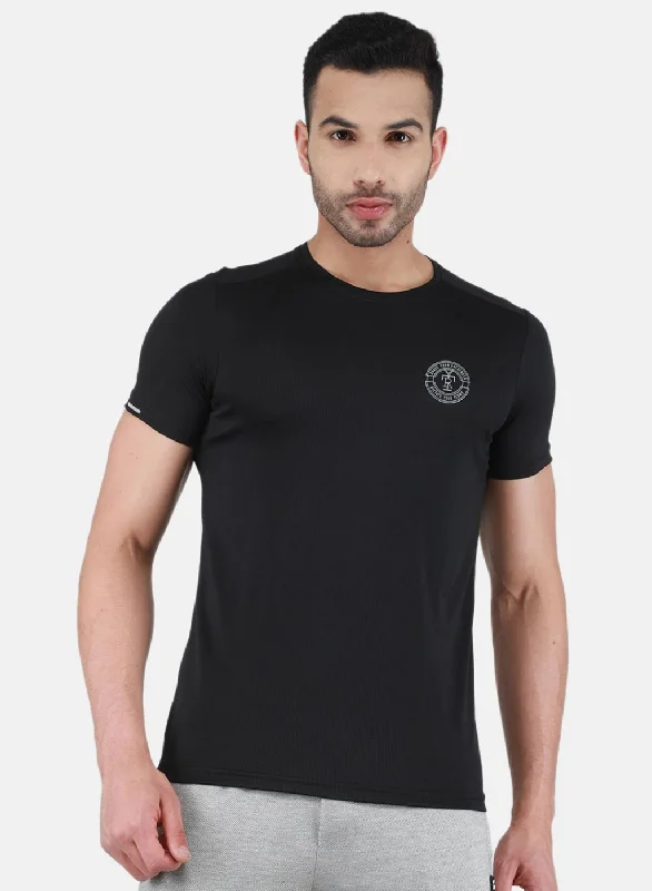 Men Black Printed T-Shirt