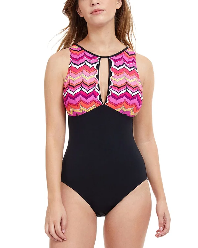 Profile by Gottex Palm Springs High Neck Cut Out One-Piece