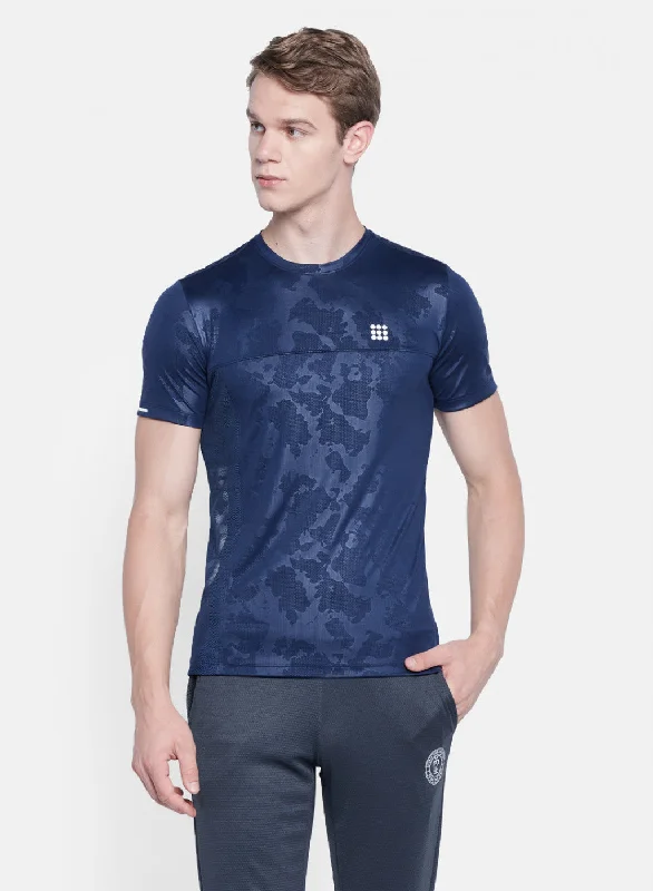 Mens NAvy Blue Printed T-Shirt