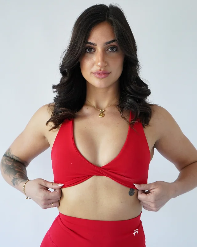 Flex Twist Sports Bra - Chili