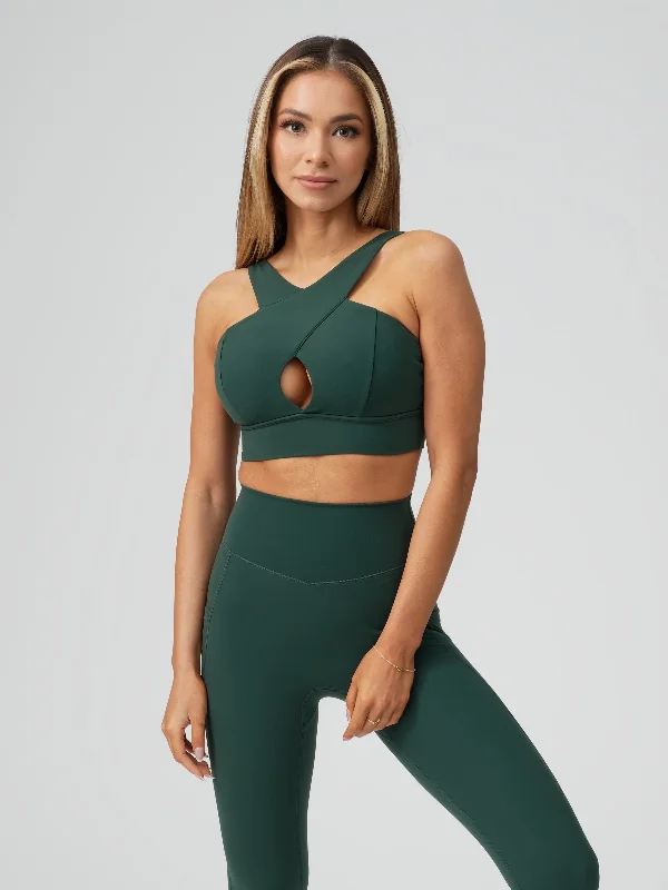 Harmony Halter Sports Bra - Avo Green