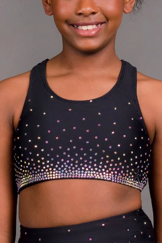 On the Go Sports Bra in Black Crystal