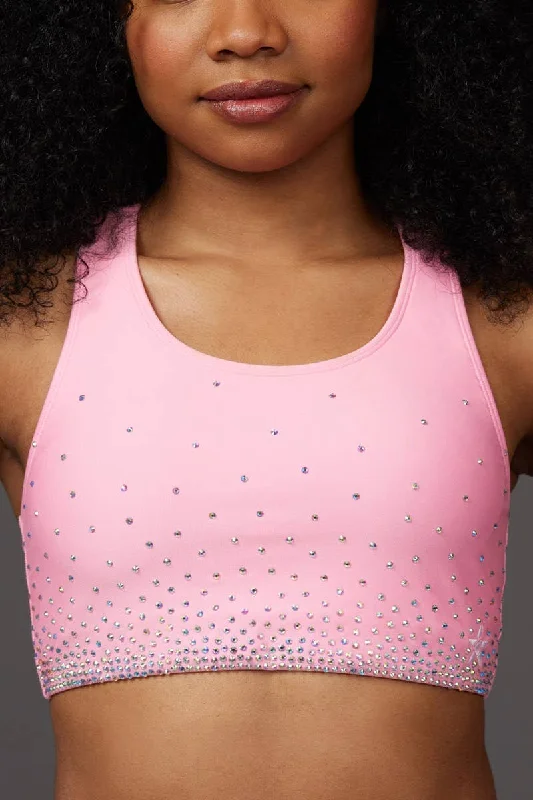 On the Go Sports Bra in Orchid Pink Crystal