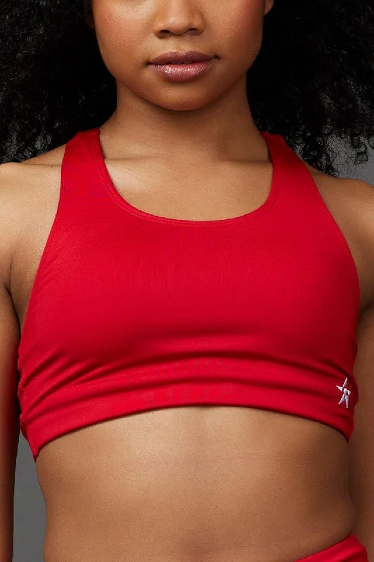 On the Go Sports Bra in Red