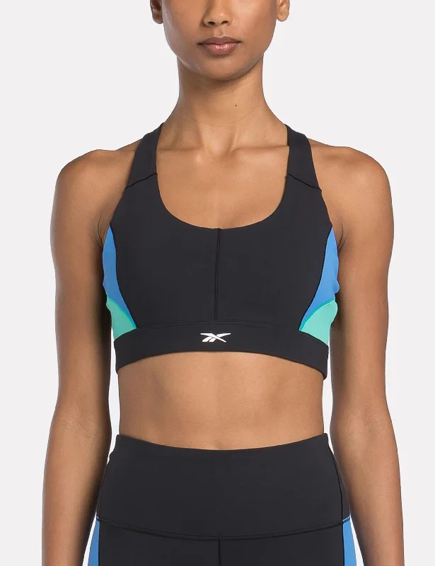 Lux Racer Colorblock Bra - Black/Unleashed Green