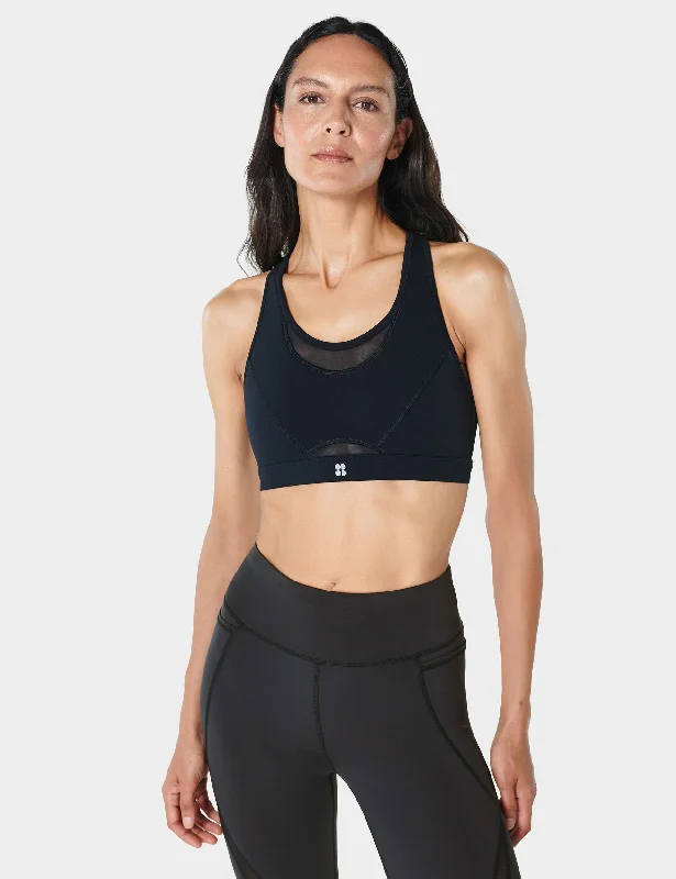 Power Icon Running Bra - Black