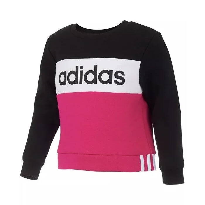 adidas Big Girls Colorblocked Fleece Sweatshirt Black Size Large