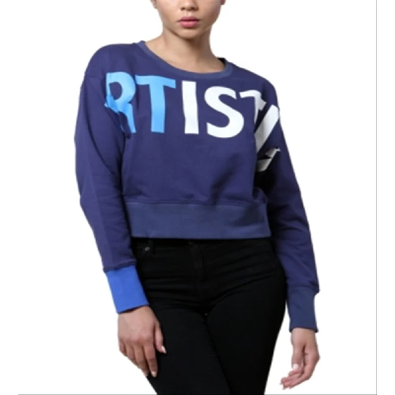 Artistix Women's Cotton Logo Graphic Sweatshirt Blue