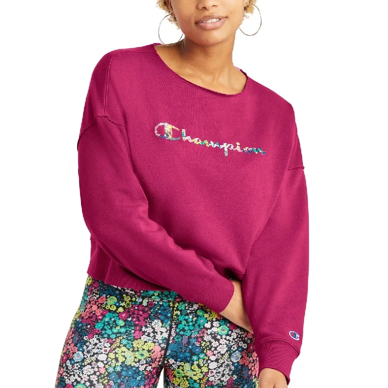 Champion Women's French Terry Logo Sweatshirt Pink Size X-Large - XL