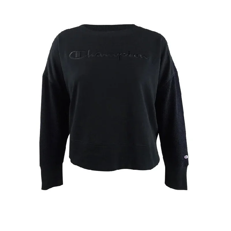 Champion Women's Plus Size Heritage Herringbone Sweatshirt Black Size 1X