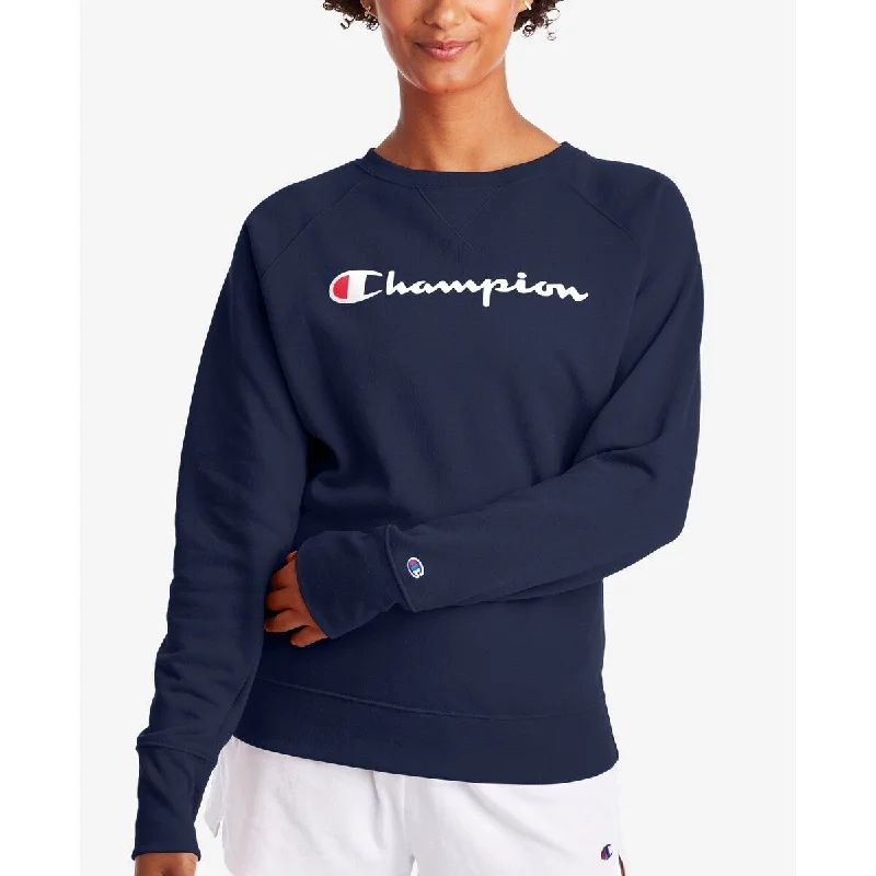 Champion Women's Powerblend Graphic Crewneck Sweatshirt Blue Size X-Small - XS