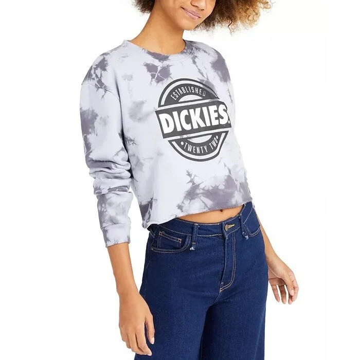 Dickies Women's Logo Tie Dye Sweatshirt Grey Size Medium