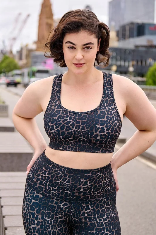 Essential High Waisted Bike Short - Bronze Leopard