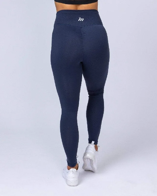 Signature Full Length Scrunch Leggings - Navy Blue