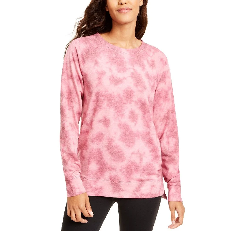 Ideology Women's Tie-Dyed High-Low Hem Sweatshirt Pink Size Extra Small