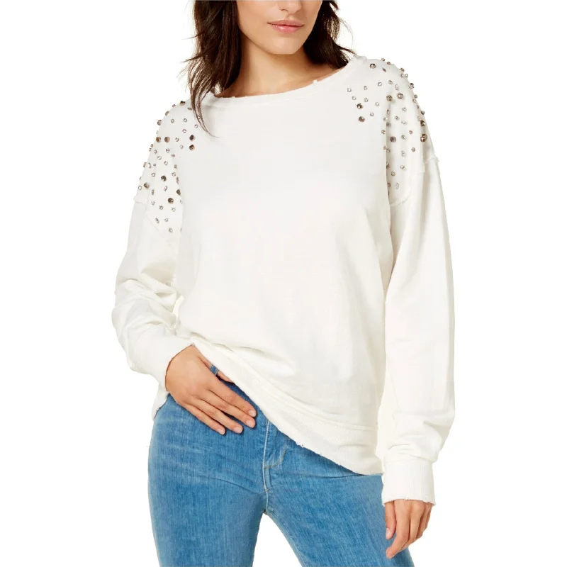 Joe's Womens Embellished Sweatshirt, White, Medium