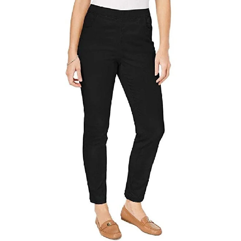 Karen Scott Women's Petite Pull-On Pants Black Size Medium