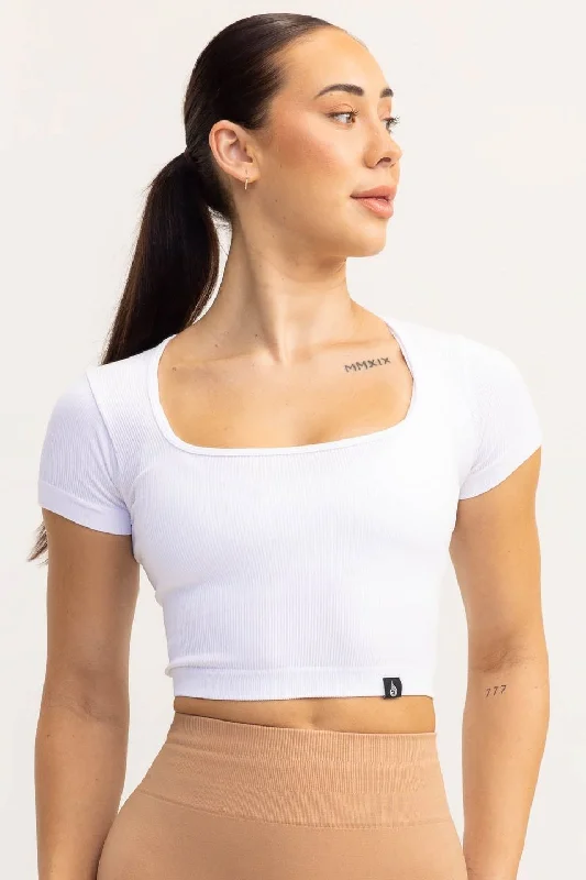 Lift 2.0 Rib Seamless T-Shirt | White