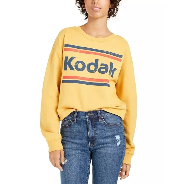 Love Tribe Juniors' Kodak Cropped Graphic Sweatshirt Gold Size Extra Large - X-Large