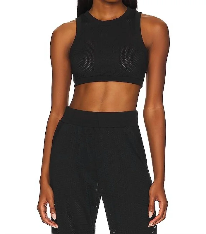 Mesh All-Star Sports Bra Tank Top In Black