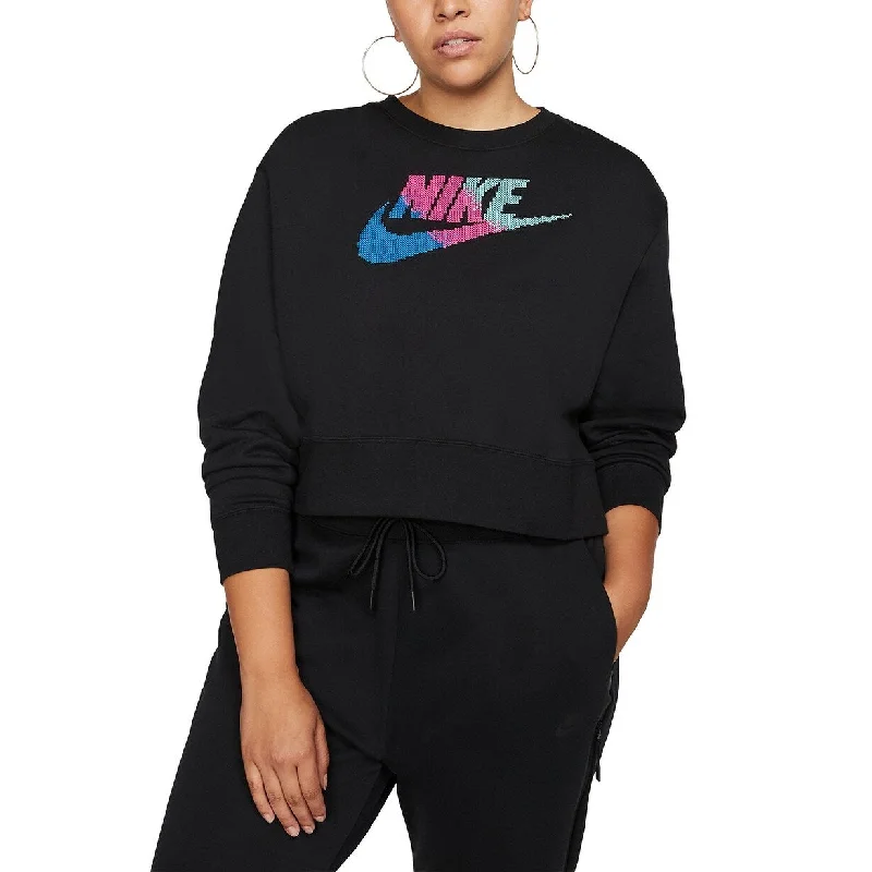 Nike Women's Plus Size Sportswear Fleece Crewneck Sweatshirt Black Size X-Large