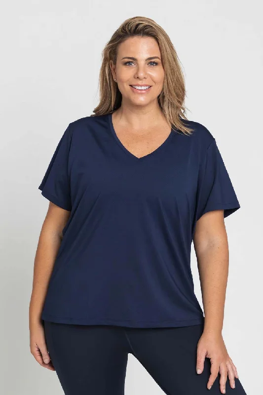 Pace Performance V-Neck T-Shirt - Navy