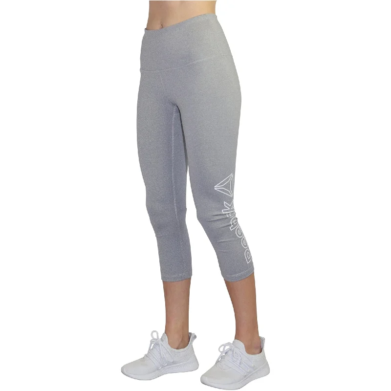 Reebok Womens Highrise Capri Compression Athletic Pants