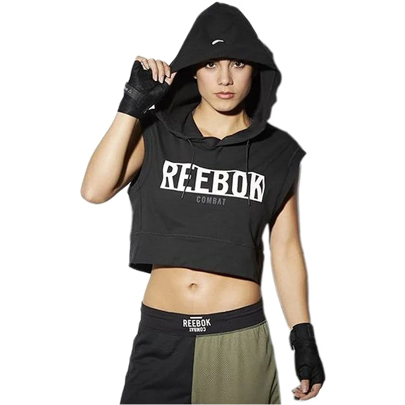 Reebok Womens Train Like A Fighter Hoodie Sweatshirt, Black, Small