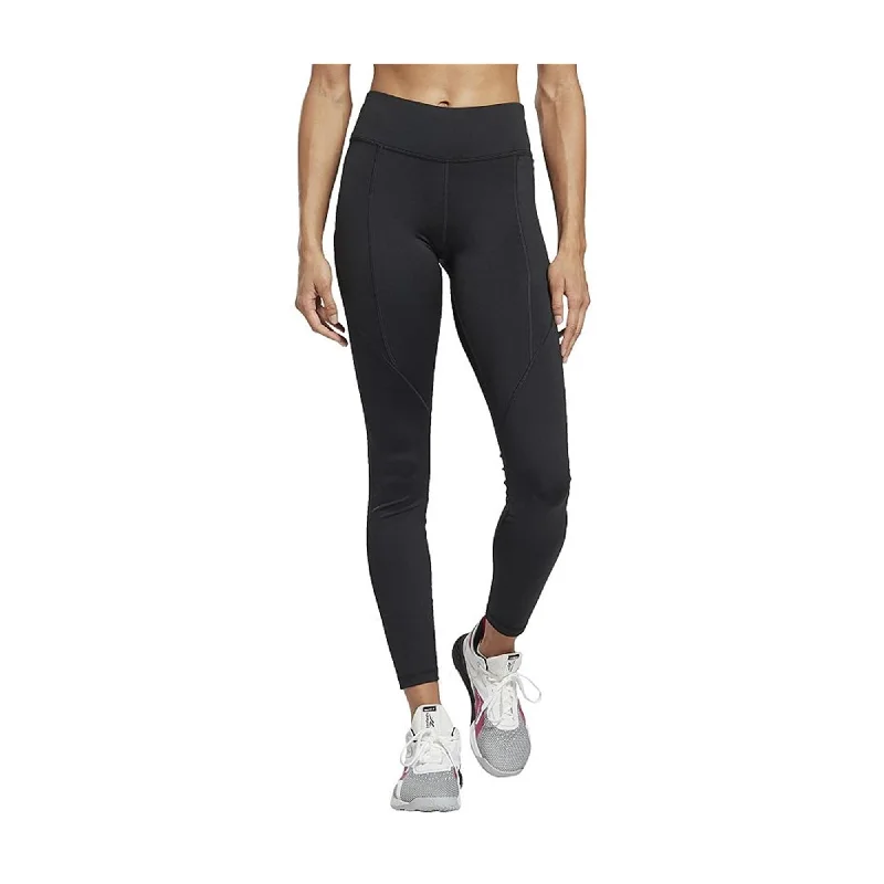 Reebok Womens Workout Ready Tight Compression Athletic Pants, Black, Large