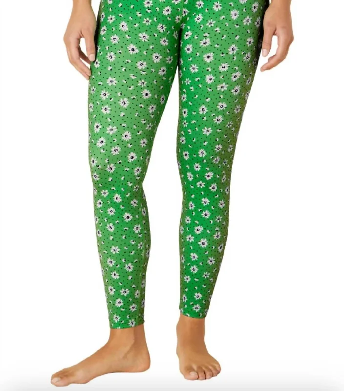 Spacedye High Waist Legging In Honeydew Daisies