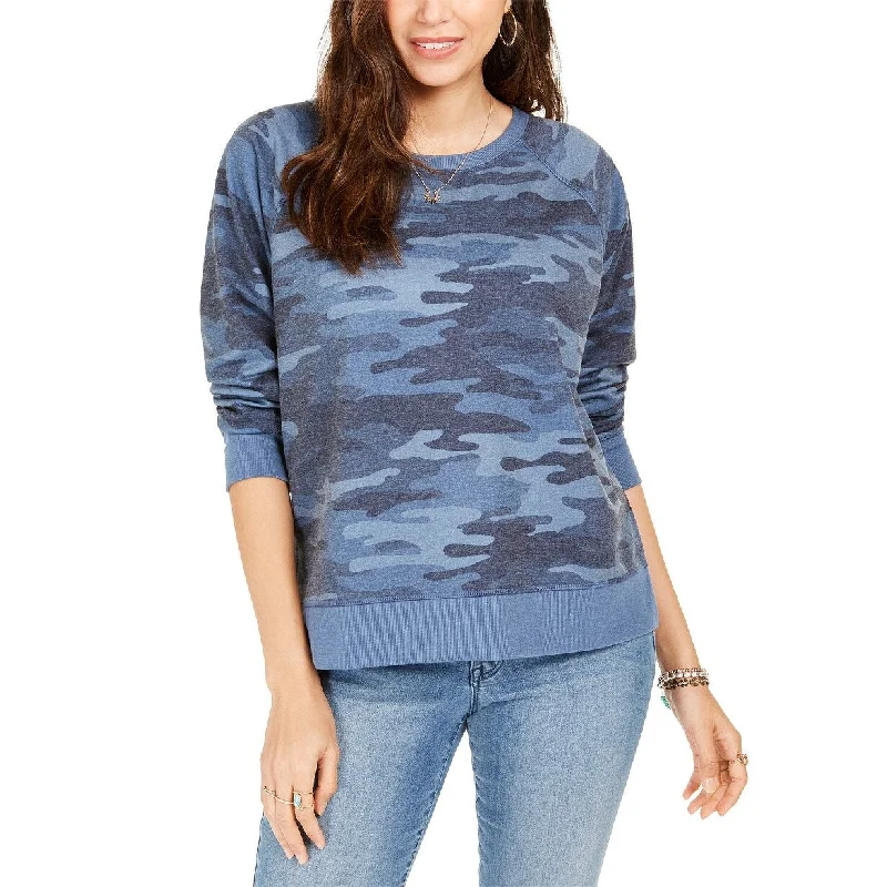 Style & Co Women's Camo Sweatshirt Blue Size Small