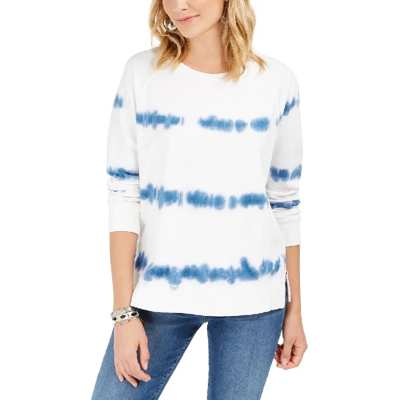 Style & Co Women's Tie-Dyed Sweatshirt White Size X-Small