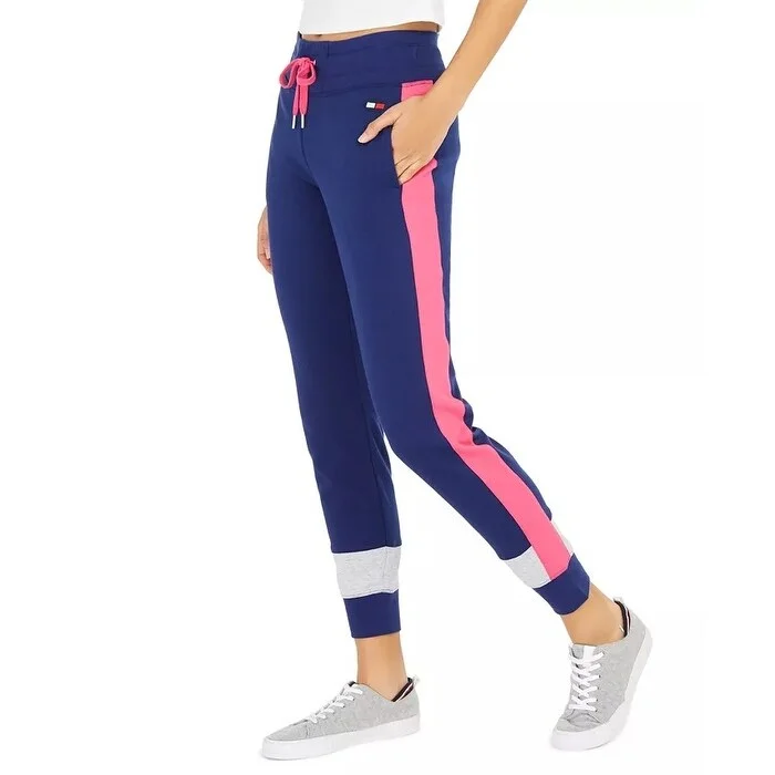 Tommy Hilfiger Women's Sport Colorblocked Jogger Pants Blue Size XX Large - XX-Large