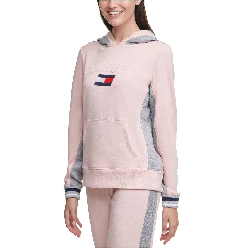 Tommy Hilfiger Women's Sport Logo Hooded Sweatshirt Dark Pink Size XS - X-Small