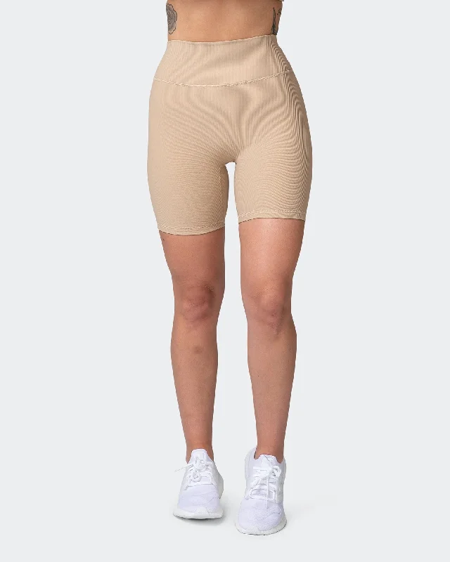 ZERO RISE RIB BIKE SHORTS Brown Sugar